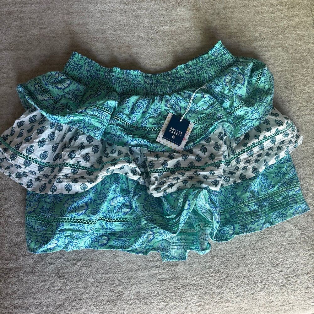 Roller Rabbit Aqua Tiered Mini Skirt
